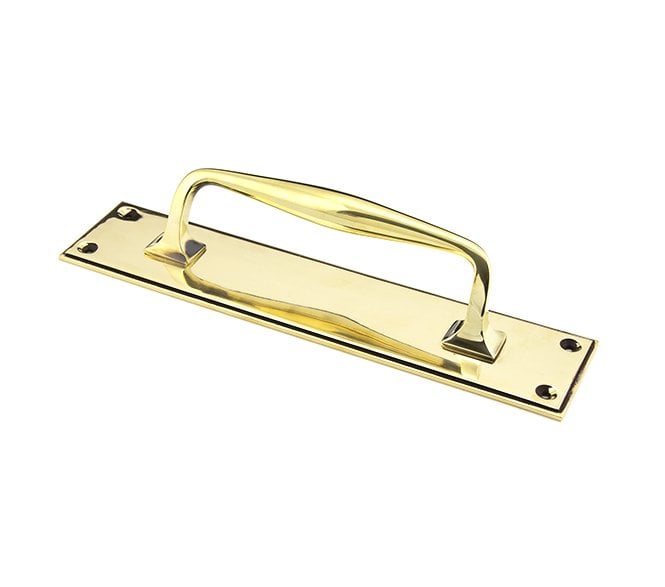 From The Anvil 45379 Art Deco Pull Handle On Backplate 300mm - Aged Brass