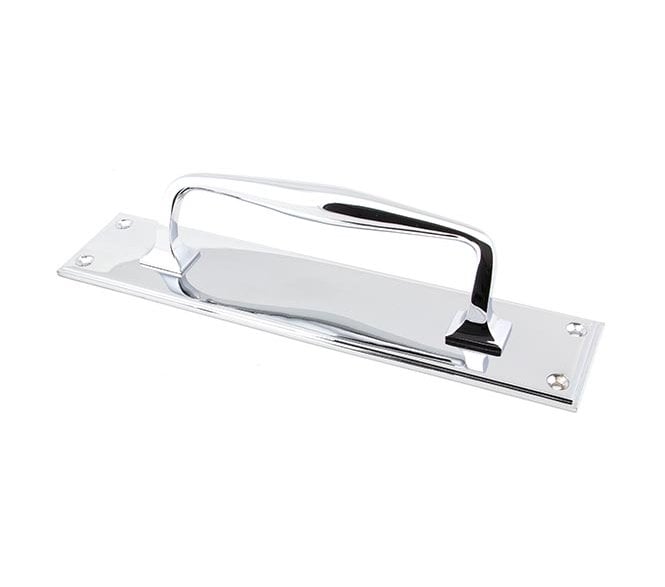 From The Anvil 45380 Art Deco Pull Handle On Backplate 300mm - Polished Chrome