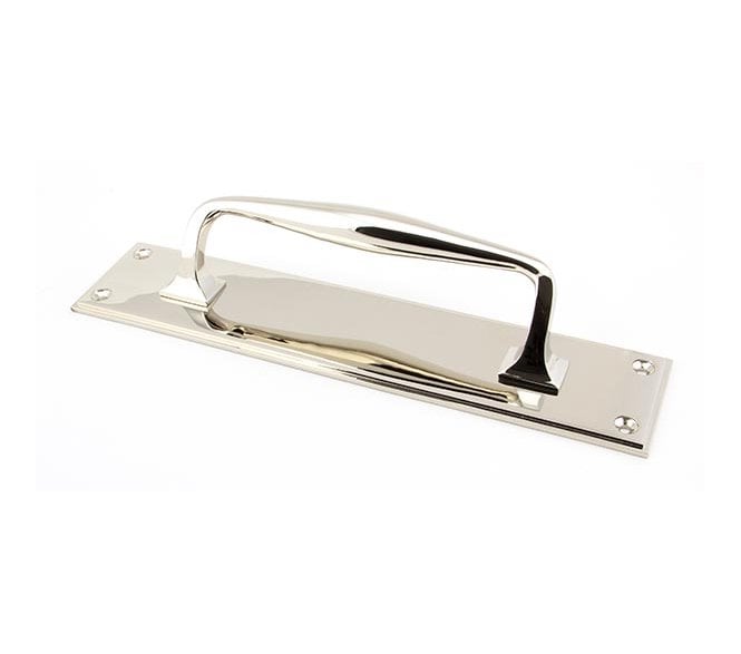 From The Anvil 45381 Art Deco Pull Handle On Backplate 300mm - Polished Nickel