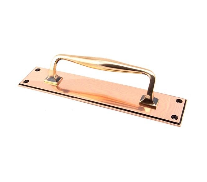 From The Anvil 45383 Art Deco Pull Handle On Backplate 300mm - Polished Bronze