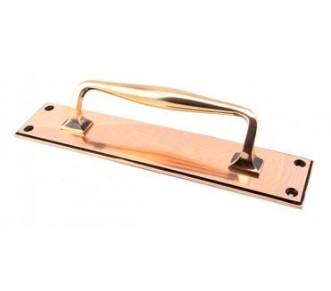 From The Anvil 45383 Art Deco Pull Handle On Backplate 300mm - Polished Bronze