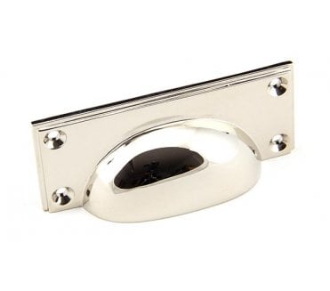 From The Anvil 45401 Art Deco Drawer Cup Pull - Polished Nickel
