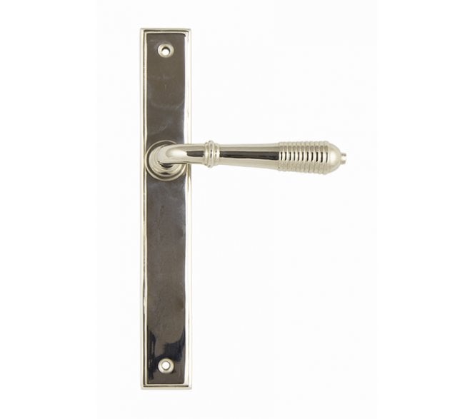 From The Anvil 45425 Reeded Slimline Multipoint Sprung Latch Set - Polished Nickel