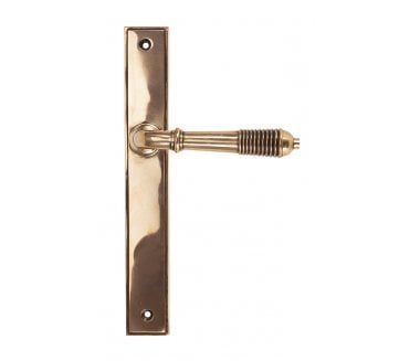 From The Anvil 45428 Reeded Slimline Multipoint Sprung Latch Set - Polished Bronze