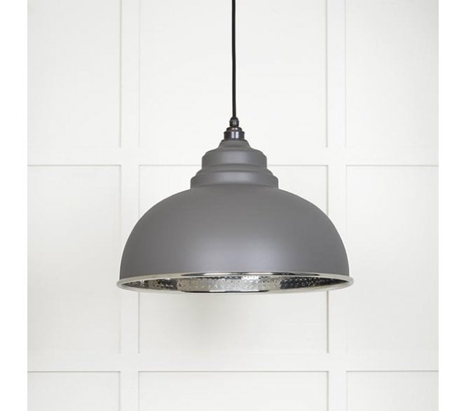 From The Anvil 45472Bl Harborne Light Pendant - Bluff & Hammered Nickel