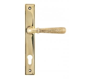 From The Anvil 45498 Hammered Slimline Multipoint Sprung Lock Set - Aged Brass