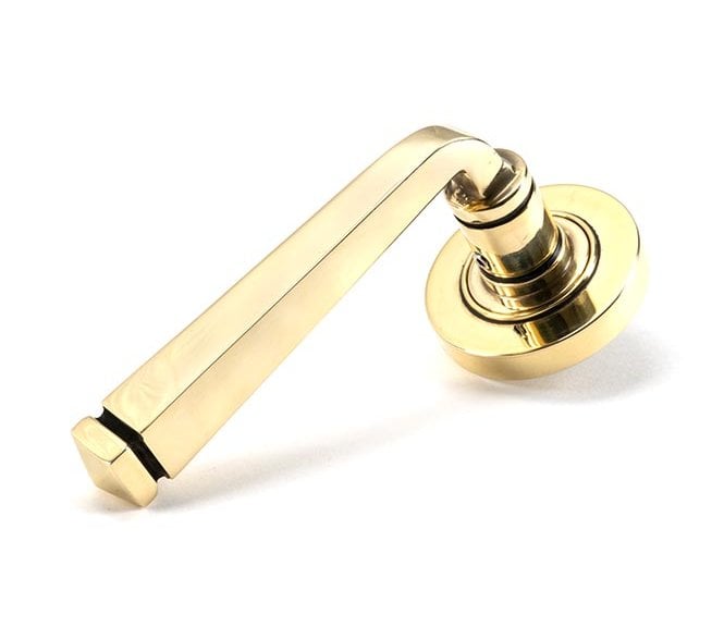 From The Anvil 45611 Avon Lever on Rose Set (Plain) - Aged Brass