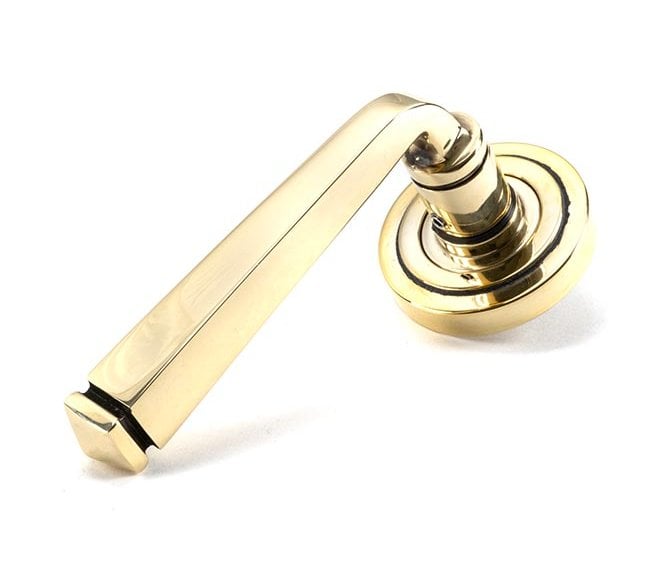 From The Anvil 45612 Avon Lever on Rose Set (Art Deco) - Aged Brass