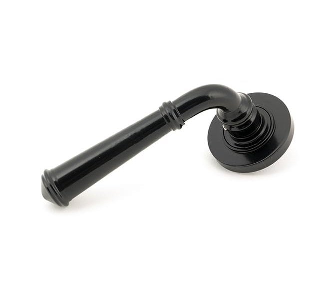 From The Anvil 45635 Regency Lever Handle On Rose Set (Plain Rose) - Black
