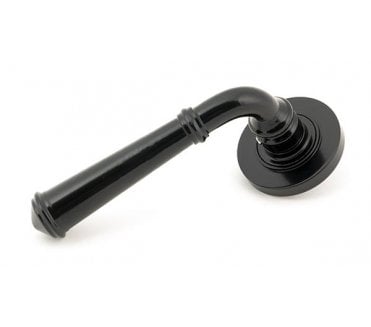 From The Anvil 45635 Regency Lever Handle On Rose Set (Plain Rose) - Black