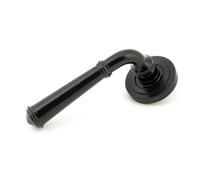 From The Anvil 45636 Regency Lever Handle On Rose Set (Art Deco Rose) - Black