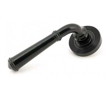 From The Anvil 45637 Regency Lever Handle On Rose Set (Beehive Rose) - Black