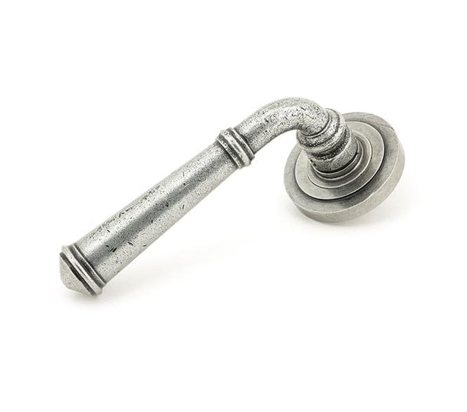 From The Anvil 45644 Regency Lever Handle On Rose Set (Art Deco Rose) - Pewter