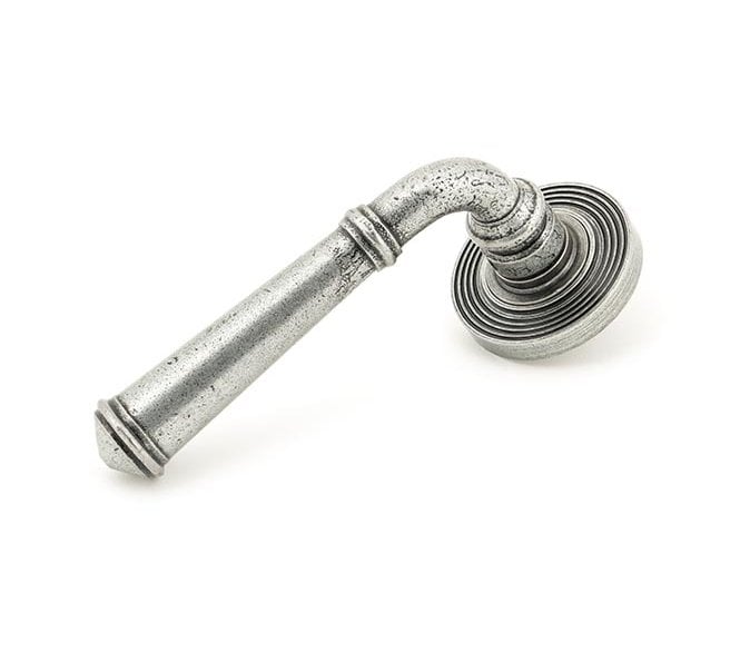 From The Anvil 45645 Regency Lever Handle On Rose Set (Beehive Rose) - Pewter