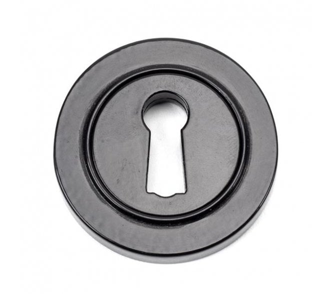 From The Anvil 45695 Round Keyhole Escutcheon (Plain) - Black