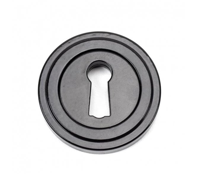 From The Anvil 45696 Round Keyhole Escutcheon (Art Deco) - Black