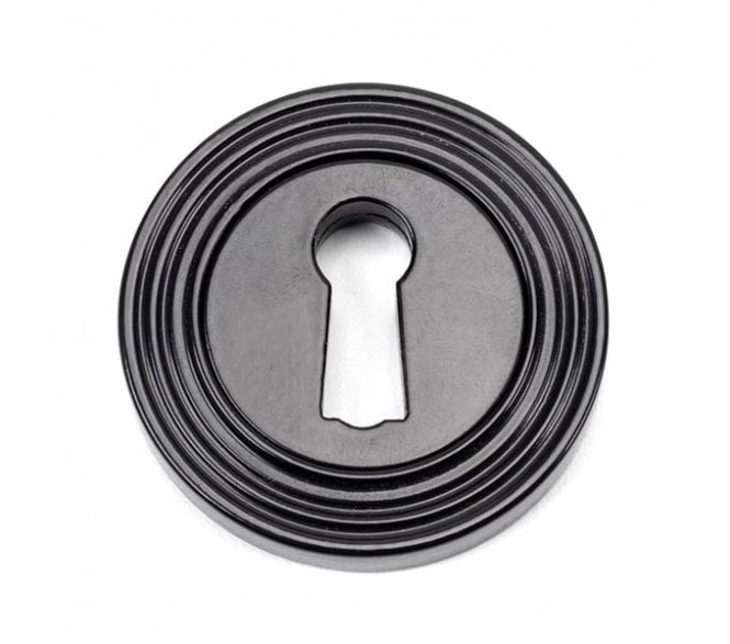 From The Anvil 45697 Round Keyhole Escutcheon (Beehive) - Black