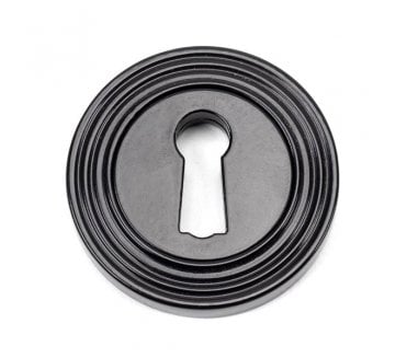 From The Anvil 45697 Round Keyhole Escutcheon (Beehive) - Black