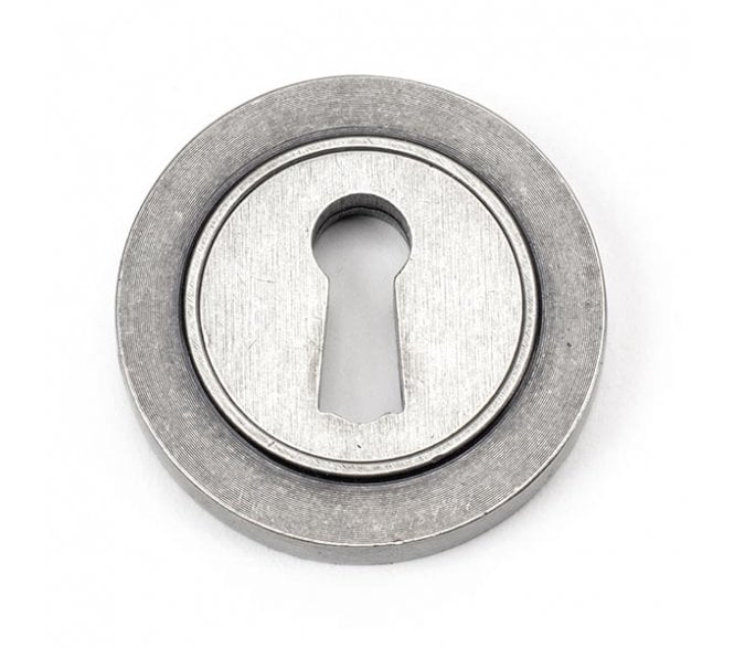 From The Anvil 45703 Round Keyhole Escutcheon (Plain) - Pewter
