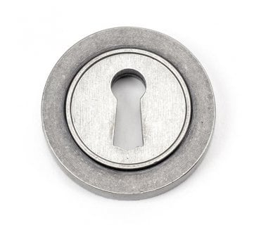 From The Anvil 45703 Round Keyhole Escutcheon (Plain) - Pewter
