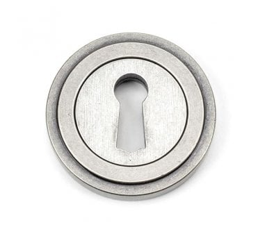From The Anvil 45704 Round Keyhole Escutcheon (Art Deco) - Pewter