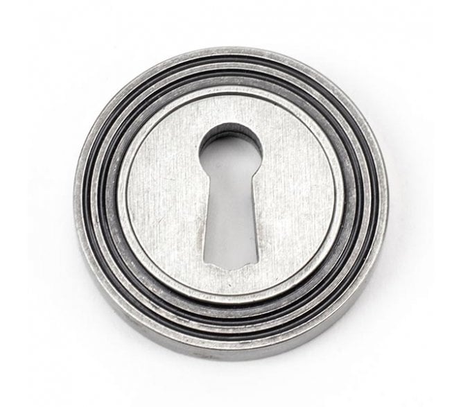 From The Anvil 45705 Round Keyhole Escutcheon (Beehive) - Pewter