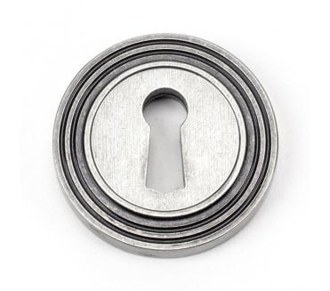 From The Anvil 45705 Round Keyhole Escutcheon (Beehive) - Pewter