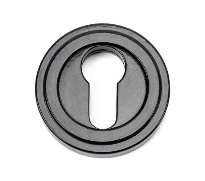 From The Anvil 45720 Round Euro Profile Escutcheon (Art Deco) - Black
