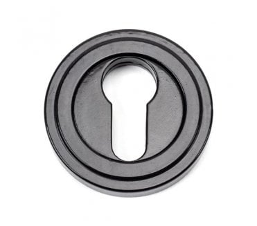 From The Anvil 45720 Round Euro Profile Escutcheon (Art Deco) - Black
