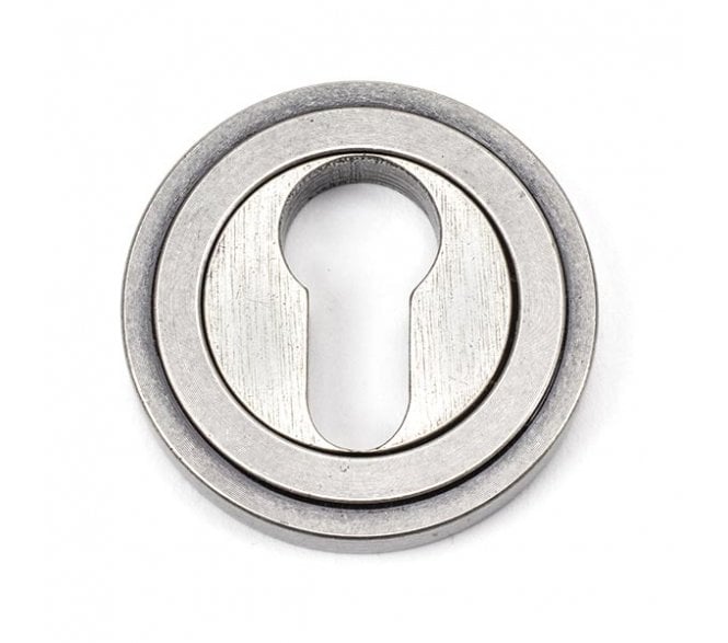 From The Anvil 45728 Round Euro Profile Escutcheon (Art Deco) - Pewter