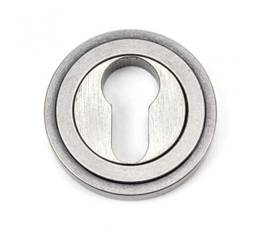 From The Anvil 45728 Round Euro Profile Escutcheon (Art Deco) - Pewter