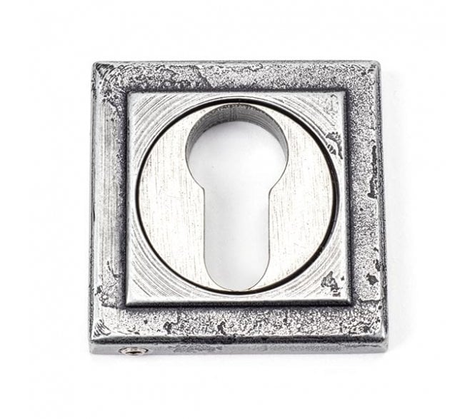 From The Anvil 45730 Square Euro Profile Escutcheon - Pewter