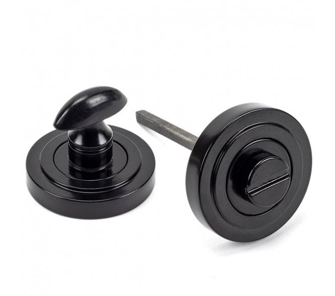 From The Anvil 45744 Round Bathroom Turn (Art Deco) - Black