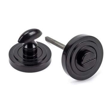 From The Anvil 45744 Round Bathroom Turn (Art Deco) - Black