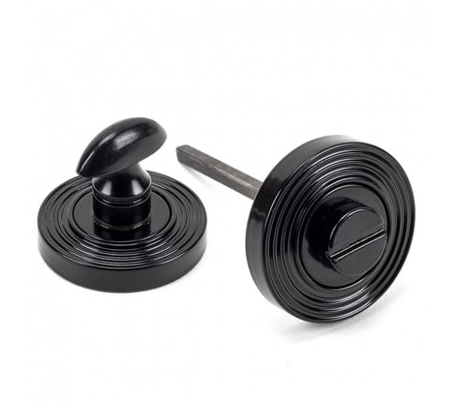 From The Anvil 45745 Round Bathroom Turn & Release (Beehive) - Black