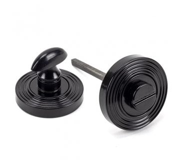 From The Anvil 45745 Round Bathroom Turn & Release (Beehive) - Black