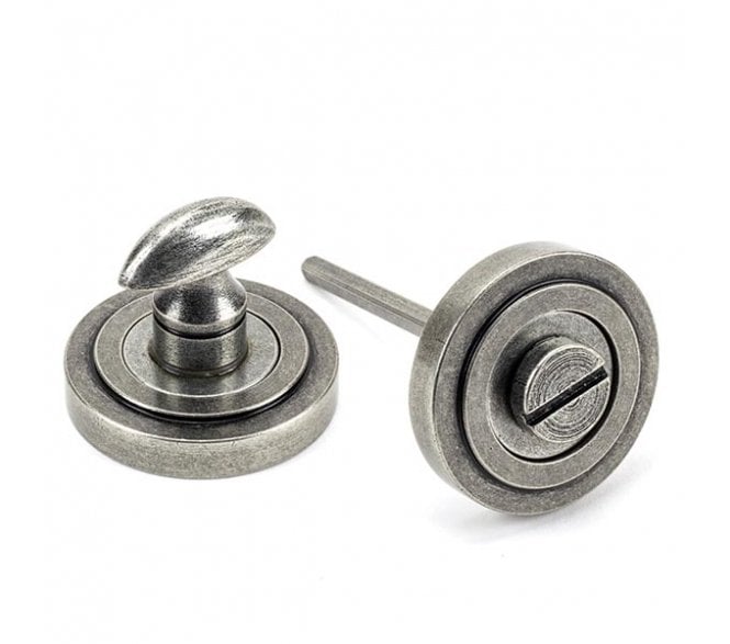 From The Anvil 45752 Round Bathroom Turn (Art Deco) - Pewter