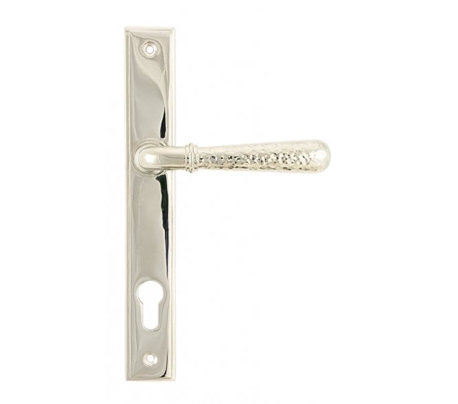 From The Anvil 45771 Hammered Slimline Multipoint Sprung Lock Set - Polished Nickel