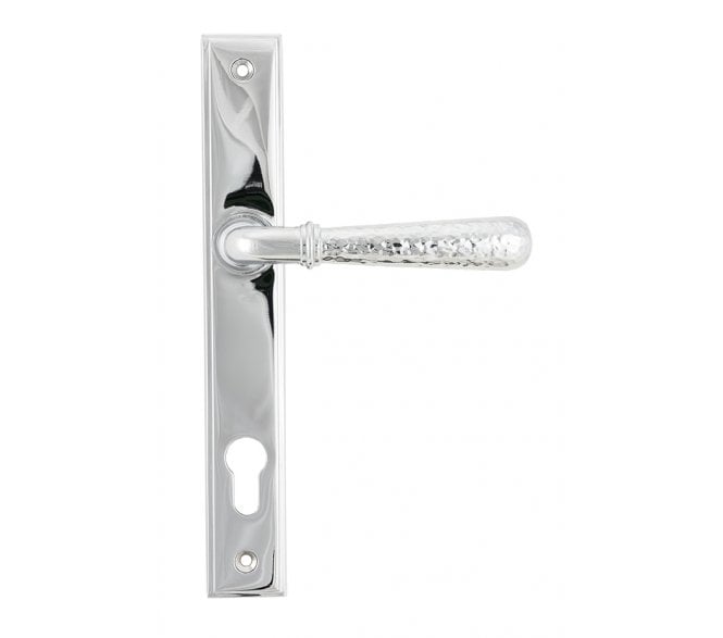 From The Anvil 45772 Hammered Slimline Multipoint Sprung Lock Set - Polished Chrome