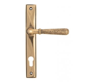 From The Anvil 45774 Hammered Slimline Multipoint Sprung Lock Set - Polished Bronze
