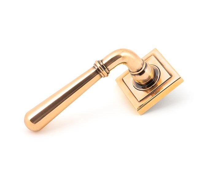 From The Anvil 46068 Newbury Lever on Rose Set (Square) - Polished Bronze