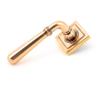 From The Anvil 46068 Newbury Lever on Rose Set (Square) - Polished Bronze