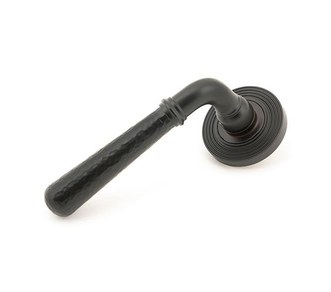 From The Anvil 46083 Hammered Newbury Lever on Rose Set (Beehive) - Aged Bronze