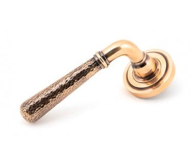 From The Anvil 46086 Hammered Newbury Lever on Rose Set (Art Deco) - Polished Bronze
