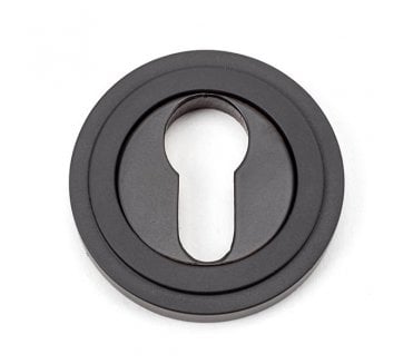 From The Anvil 46122 Round Euro Profile Escutcheon (Art Deco) - Aged Bronze