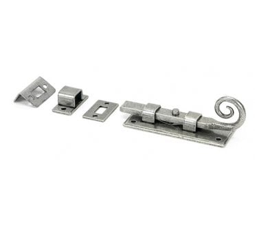 From The Anvil 46238 4 Monkeytail Door Bolt - Pewter