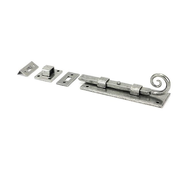 From The Anvil 46239 6 Monkeytail Door Bolt - Pewter