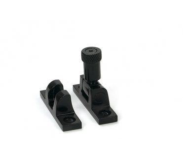 From The Anvil 46596 Brompton Knurled Brighton Sash Fastener - Narrow (Square) - Black