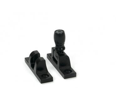 From The Anvil 46599 Mushroom Brighton Sash Fastener - Narrow (Square) - Black