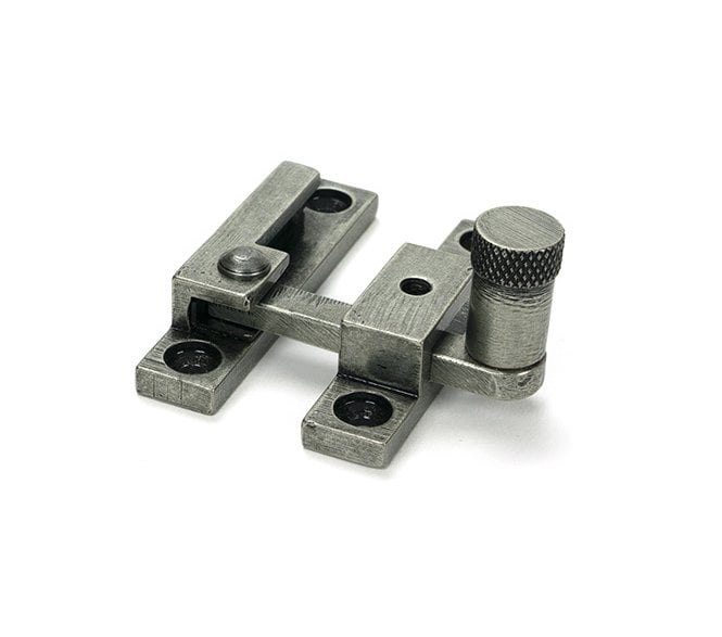 From The Anvil 46605 Brompton Knurled Quadrant Sash Fastener - Narrow - Pewter